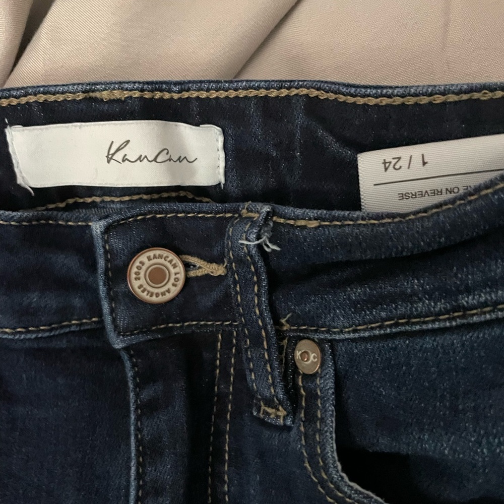 KanCan Women's Deep Indigo High Rise Skinny Cropped Jeans